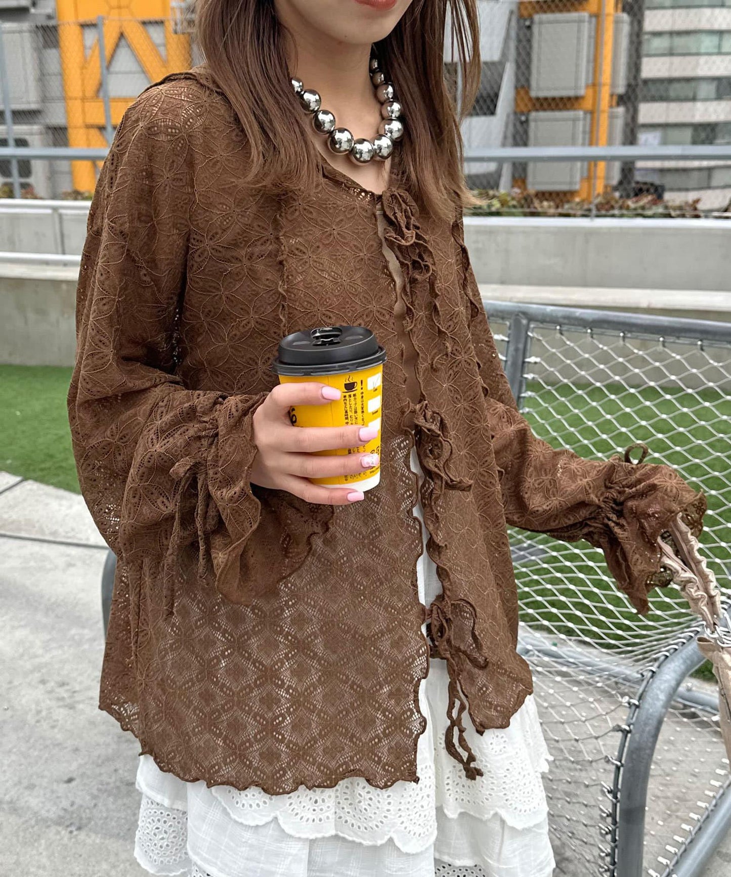 蕾絲連帽衛衣上衣