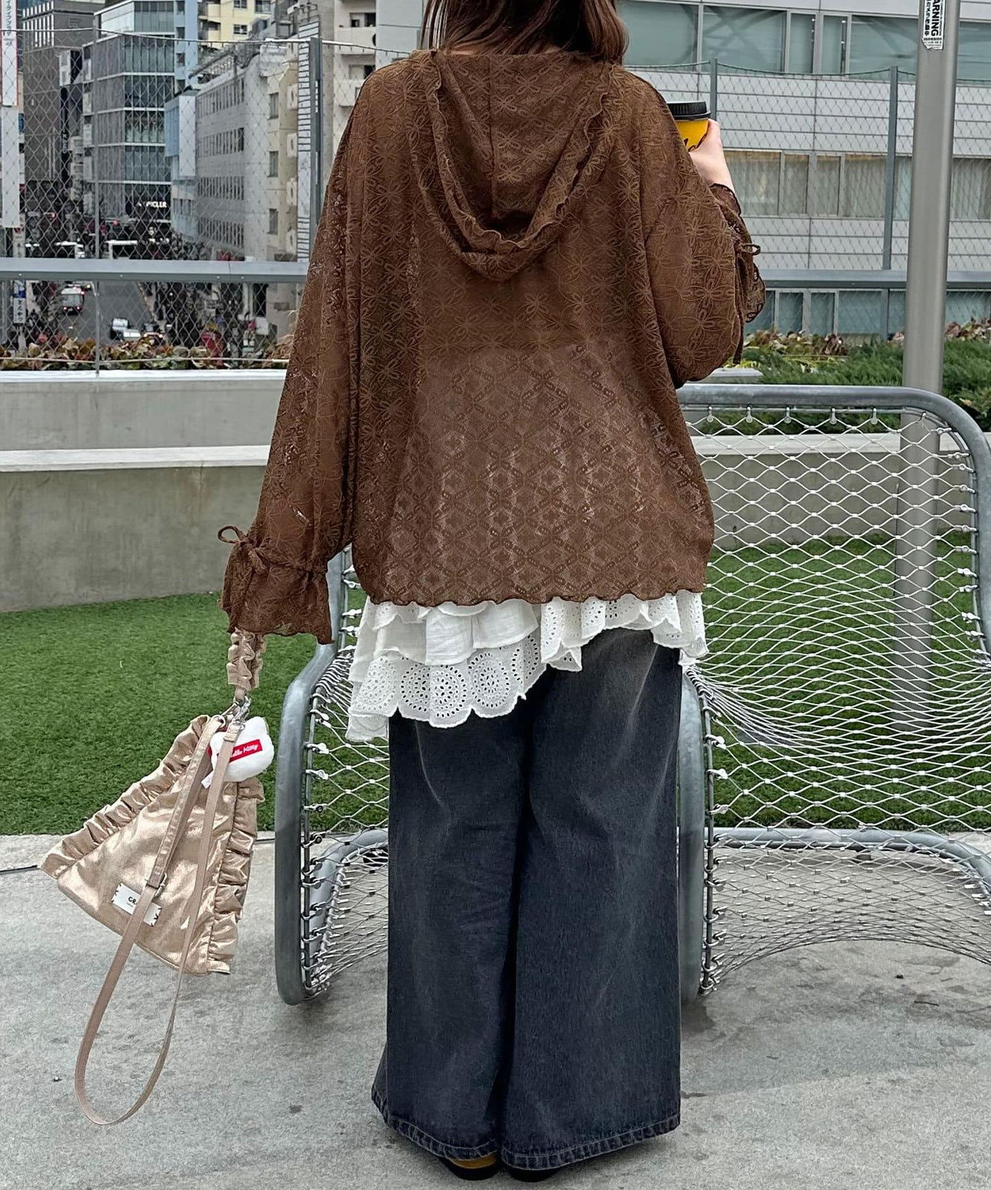 蕾絲連帽衛衣上衣