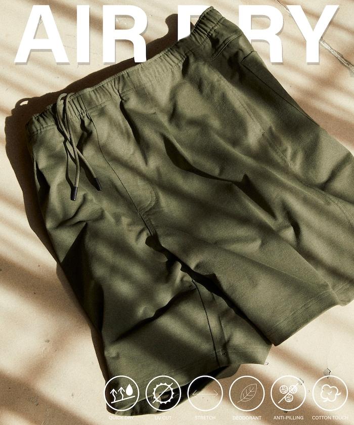 《AIR》DRY 高功能材料 7.7盎司 大尺寸 休閒裁剪短褲/吸溼快乾/遮熱/防紫外線