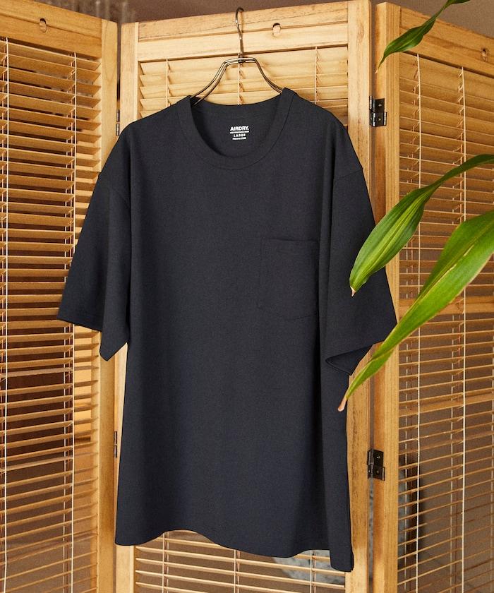 《AIR》DRY 高功能材料 棉紋織 圓領 帶口袋 T恤/吸溼快乾/遮熱/防紫外線