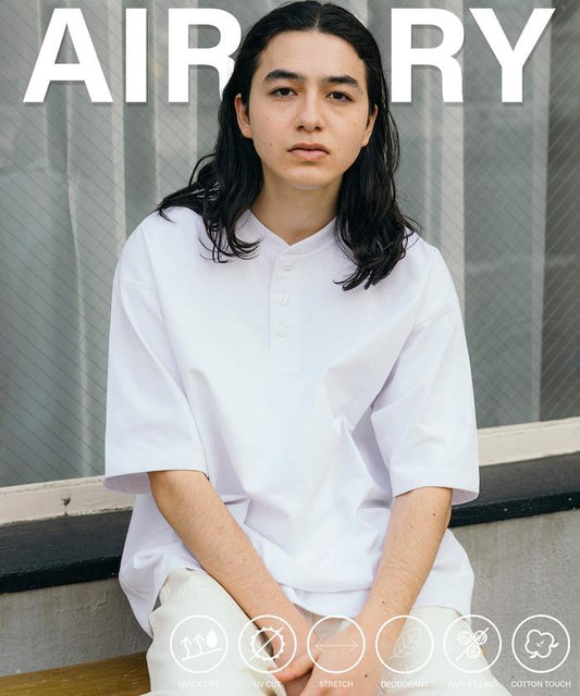 《AIR》DRY 高功能材料 7.7盎司 大尺寸 立領T恤/吸溼快乾/遮熱/防紫外線