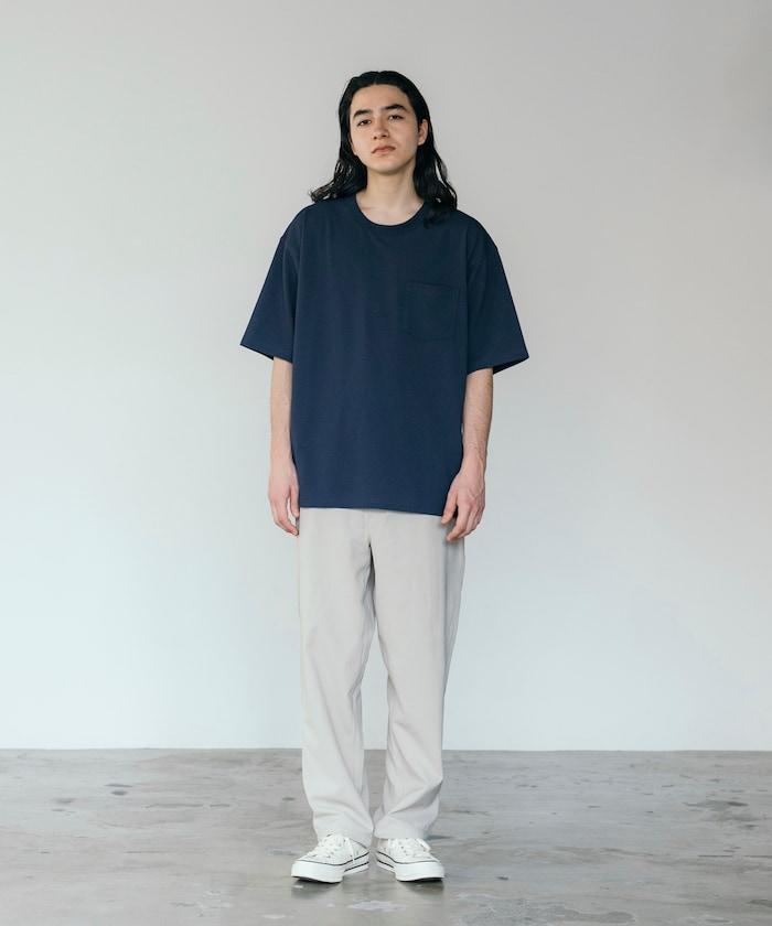 《AIR》DRY 高功能材料 棉紋織 圓領 帶口袋 T恤/吸溼快乾/遮熱/防紫外線