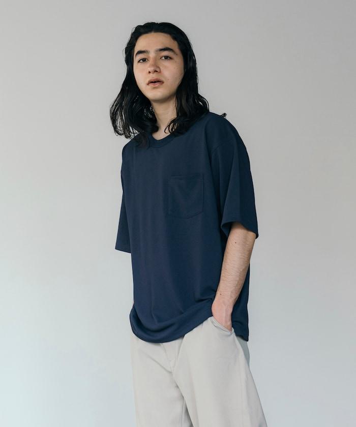 《AIR》DRY 高功能材料 棉紋織 圓領 帶口袋 T恤/吸溼快乾/遮熱/防紫外線