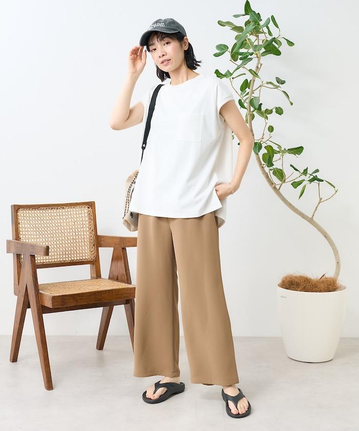 <接觸冷感/UV> 《空氣》DRY HIGHCOOL 法式短袖T恤