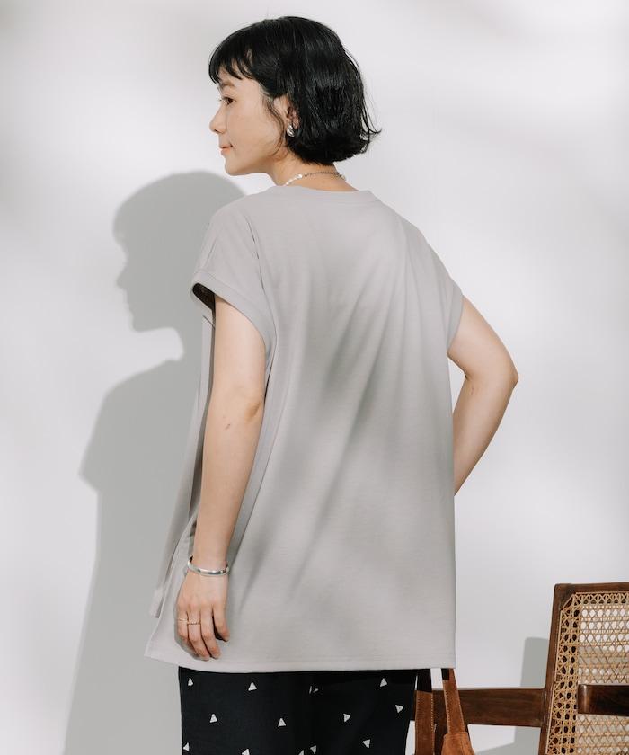 <接觸冷感/UV> 《空氣》DRY HIGHCOOL 法式短袖T恤