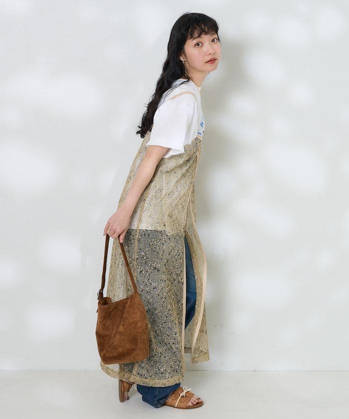 網眼網格吊帶連衣裙