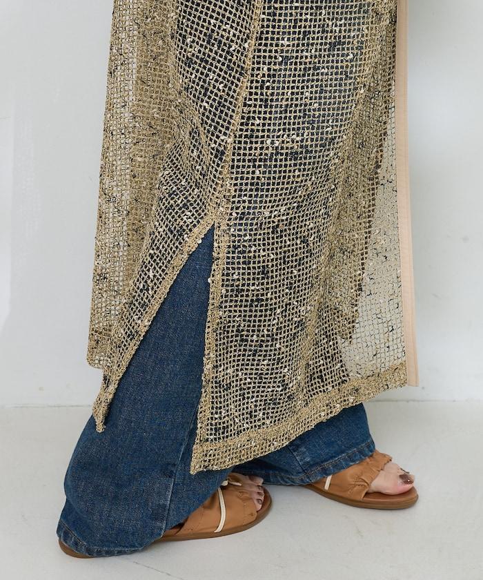 網眼網格吊帶連衣裙