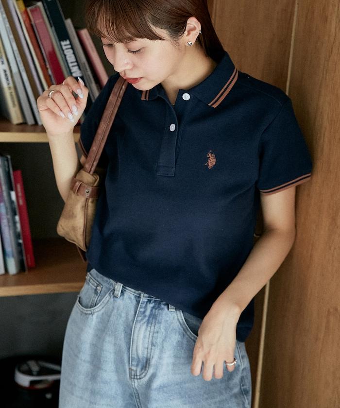 聯名 線條設計一點刺繡Polo衫