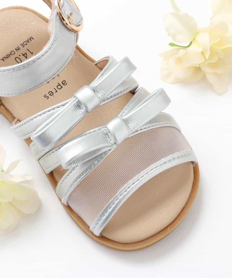 蝴蝶結網眼涼鞋