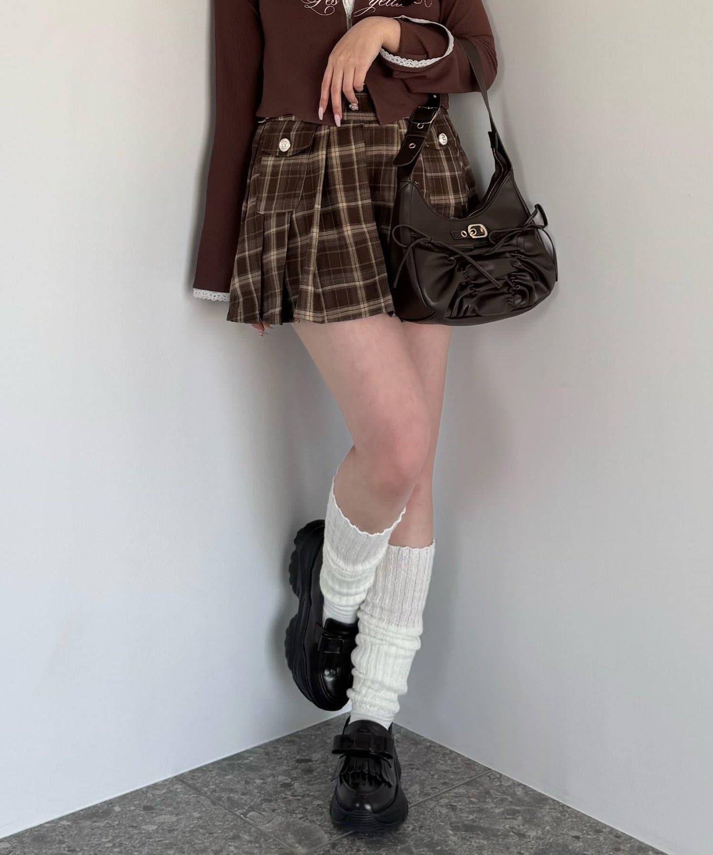 Shion 褶皺迷你裙
