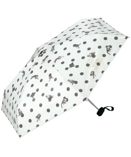 遮光 防曬小貓 圓點 迷你 晴雨兼用 摺疊雨傘