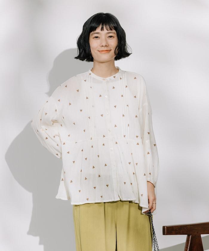 印度 幾何學 刺繡襯衫<套裝搭配款>