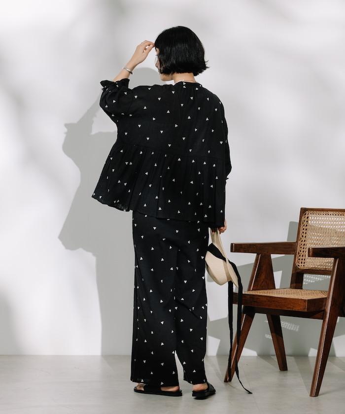 印度 幾何學 刺繡襯衫<套裝搭配款>