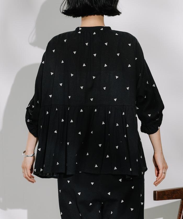 印度 幾何學 刺繡襯衫<套裝搭配款>