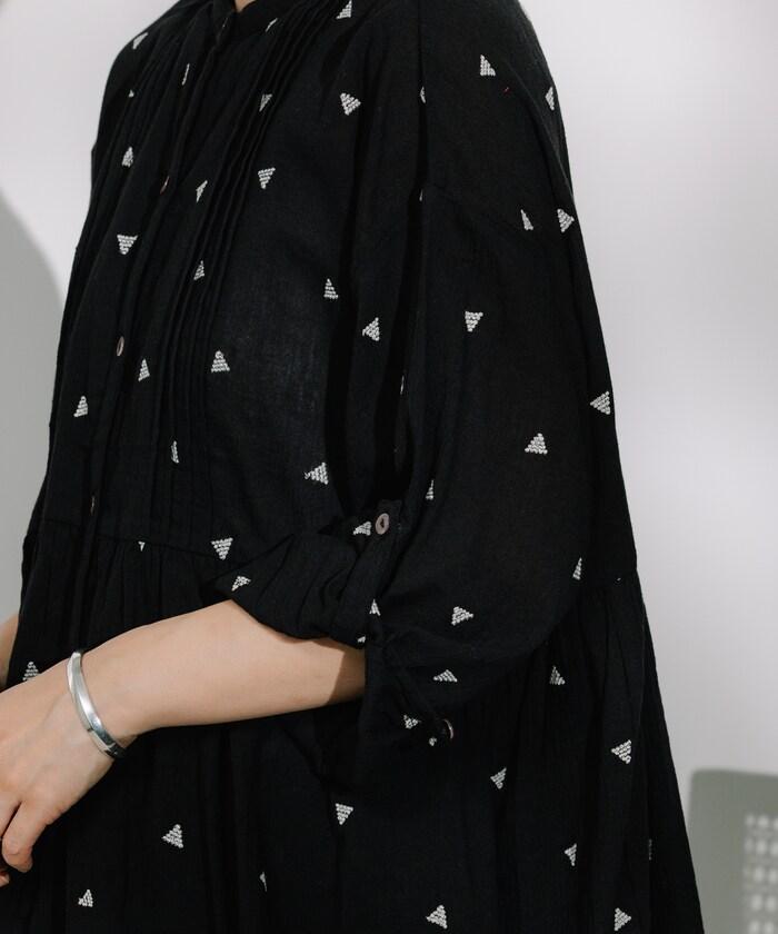 印度 幾何學 刺繡襯衫<套裝搭配款>