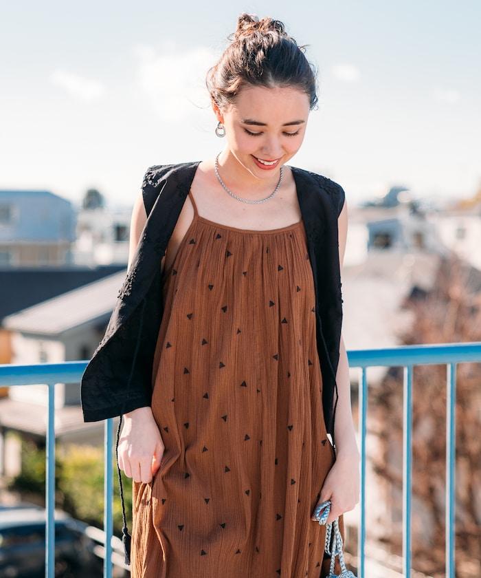 印度 幾何刺繡 女士連衣裙