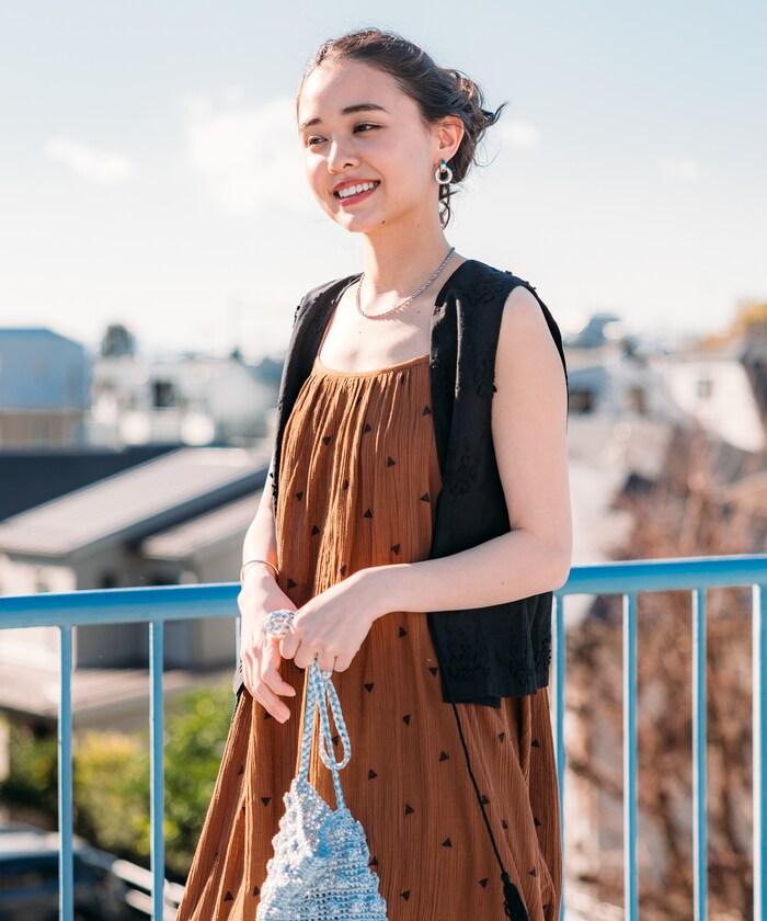 印度 幾何刺繡 女士連衣裙