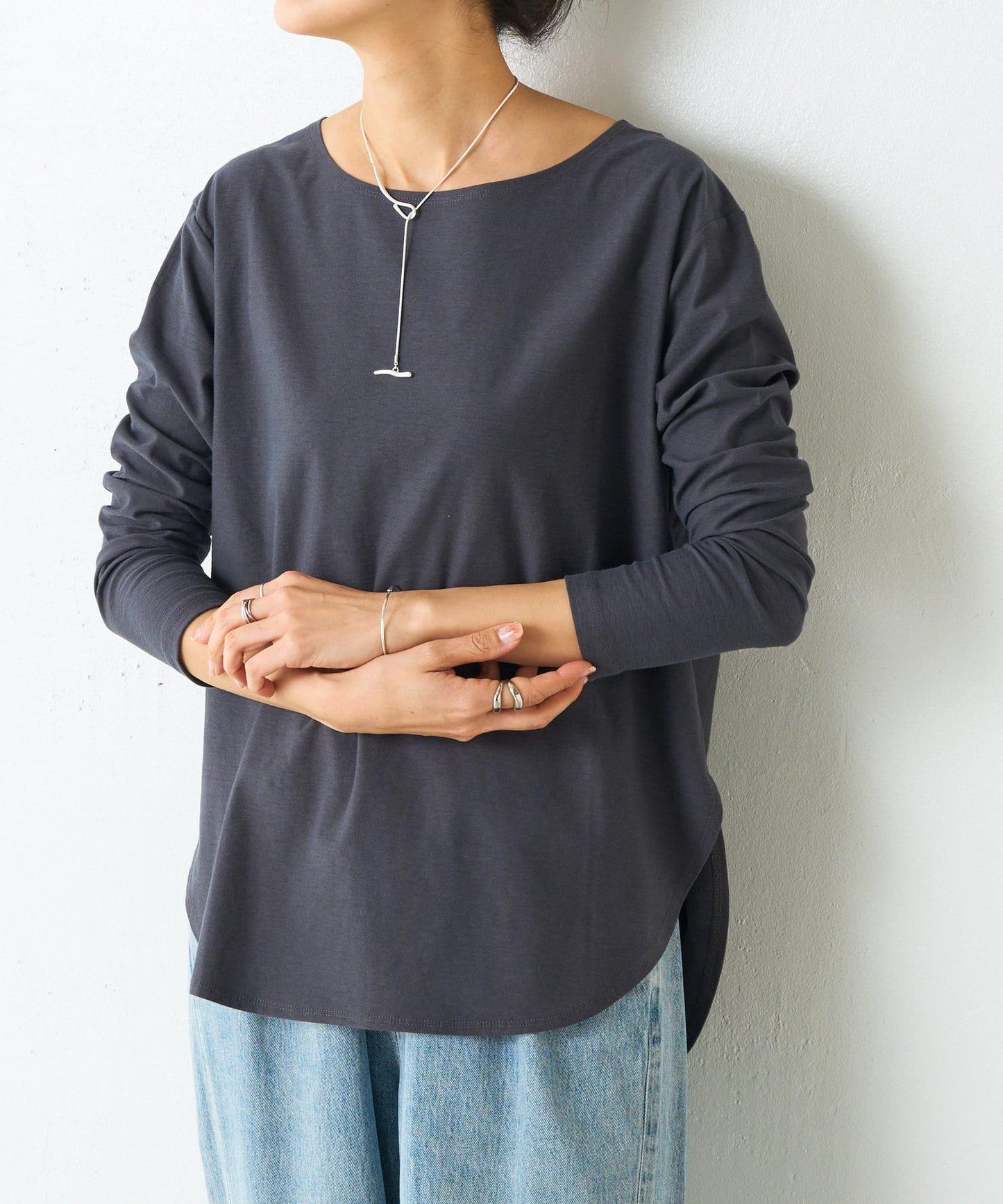 條紋純棉長袖T-shirt