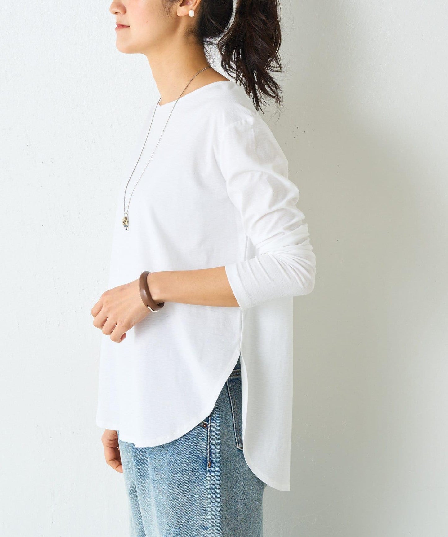 條紋純棉長袖T-shirt
