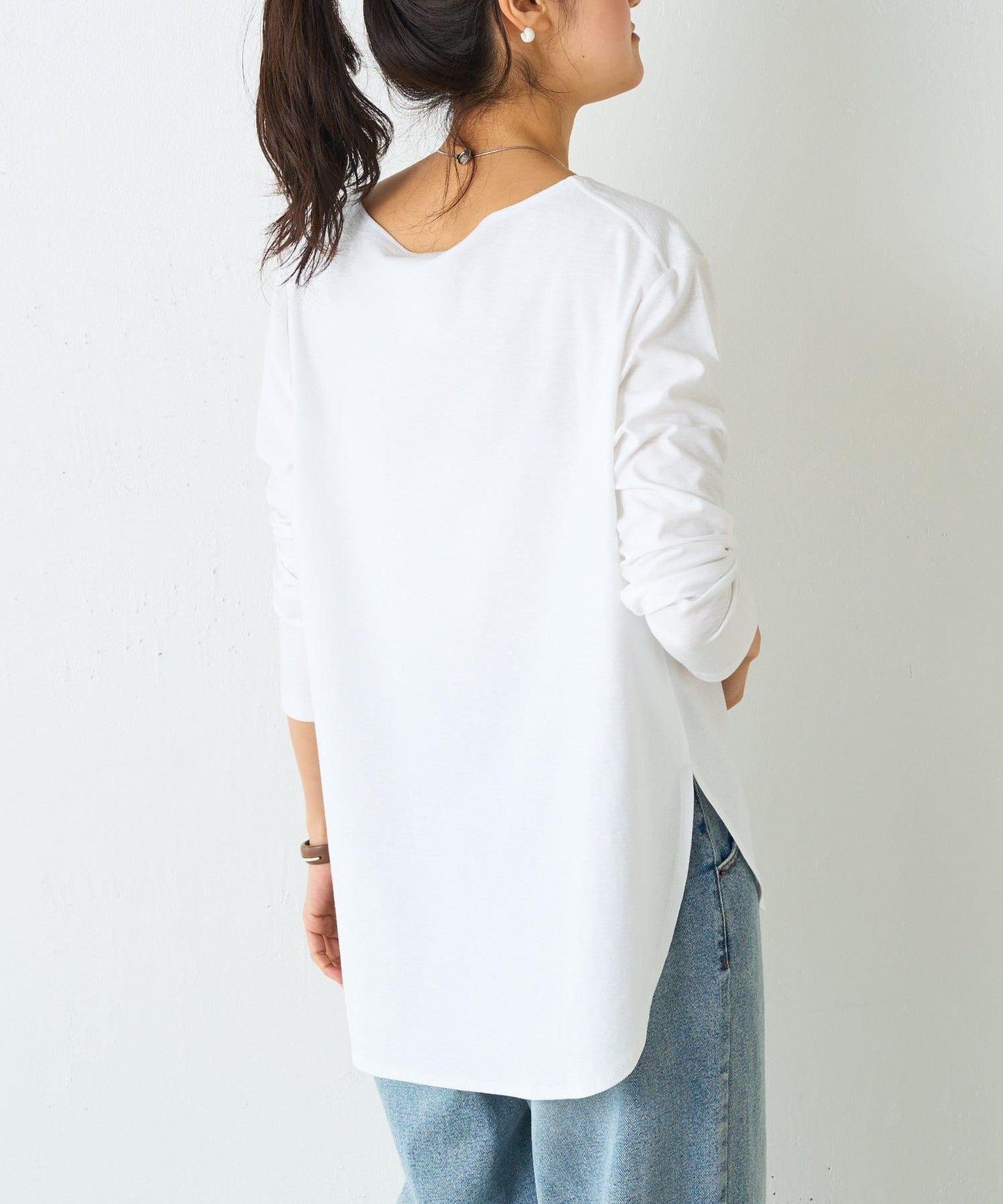 條紋純棉長袖T-shirt