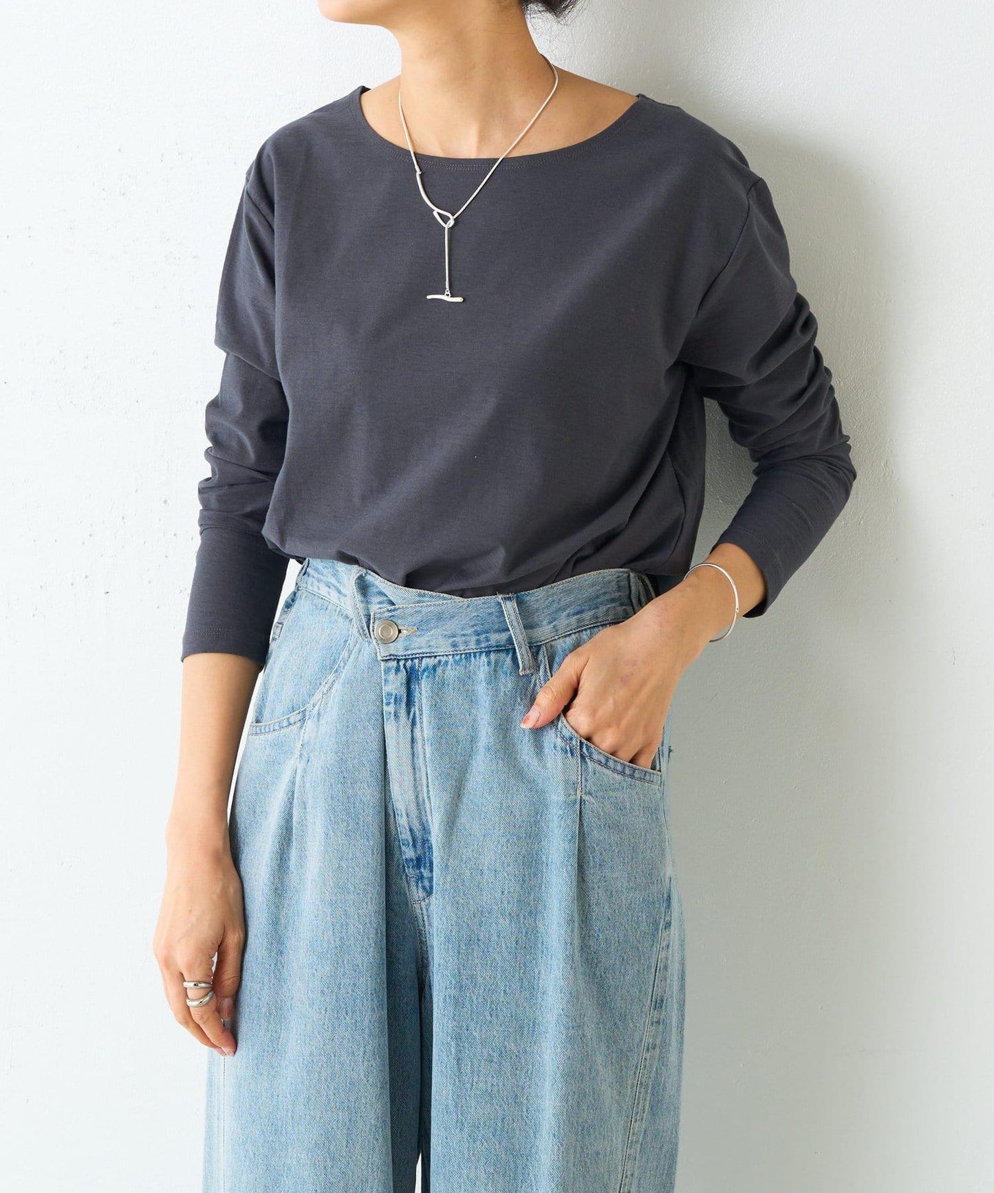 條紋純棉長袖T-shirt