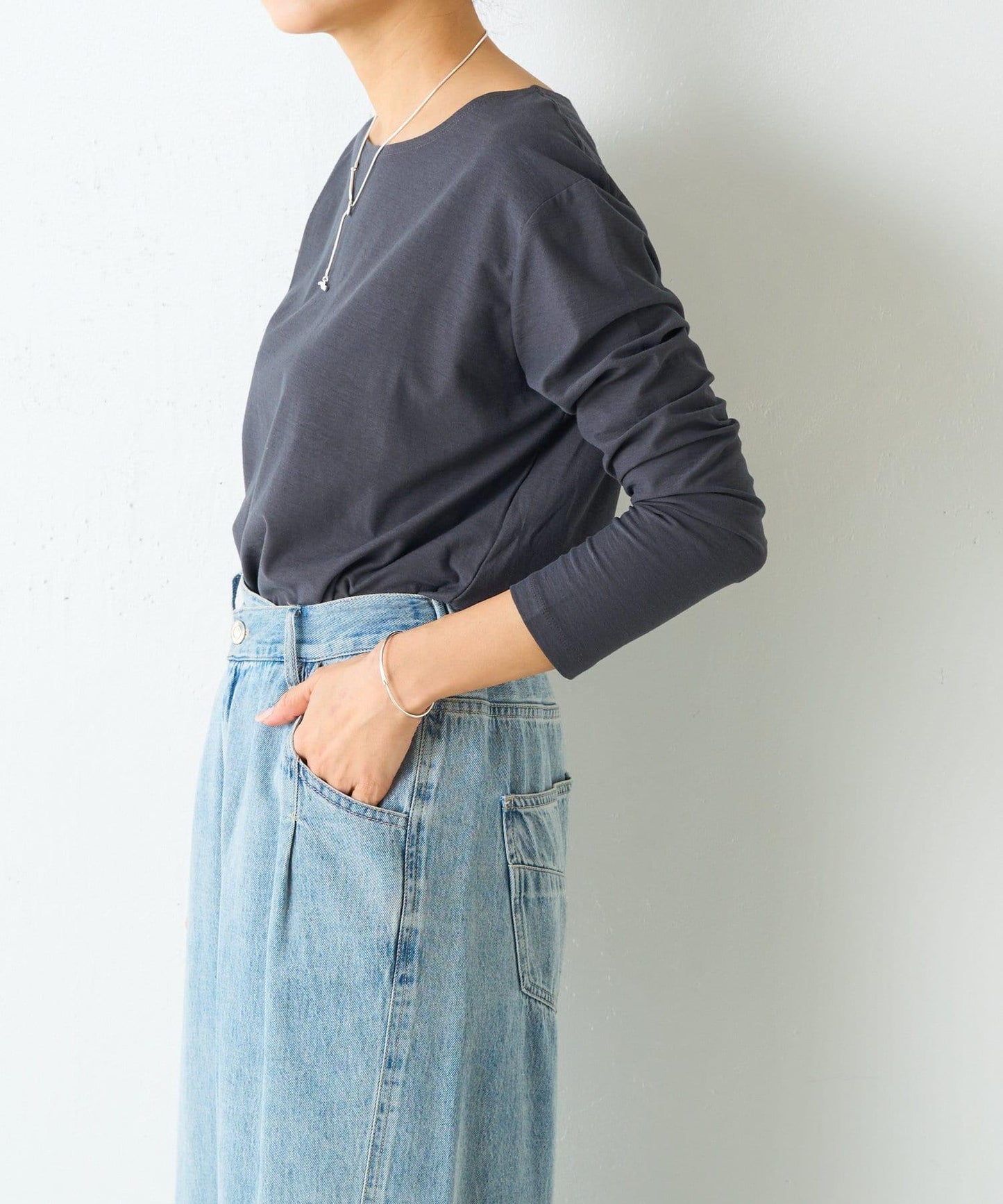 條紋純棉長袖T-shirt