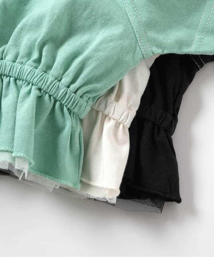 蕾絲荷葉邊拉鍊T恤