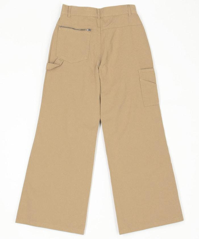 交叉裝飾繪畫寬鬆褲