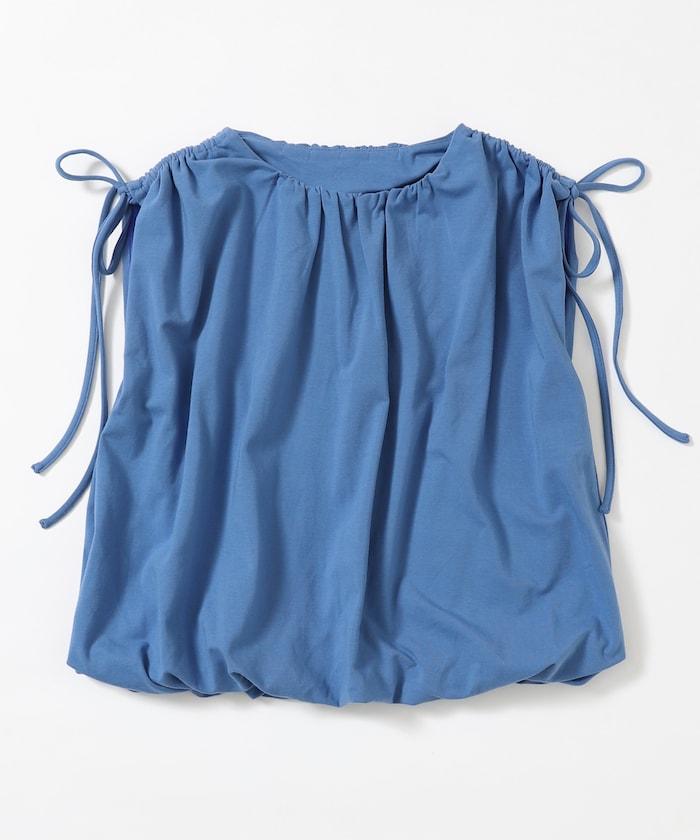 有機棉束褶垂墜上衣 / 法式短袖T恤 / 袖帶