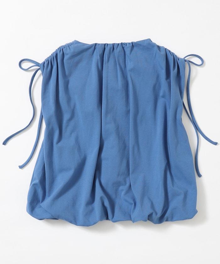 有機棉束褶垂墜上衣 / 法式短袖T恤 / 袖帶