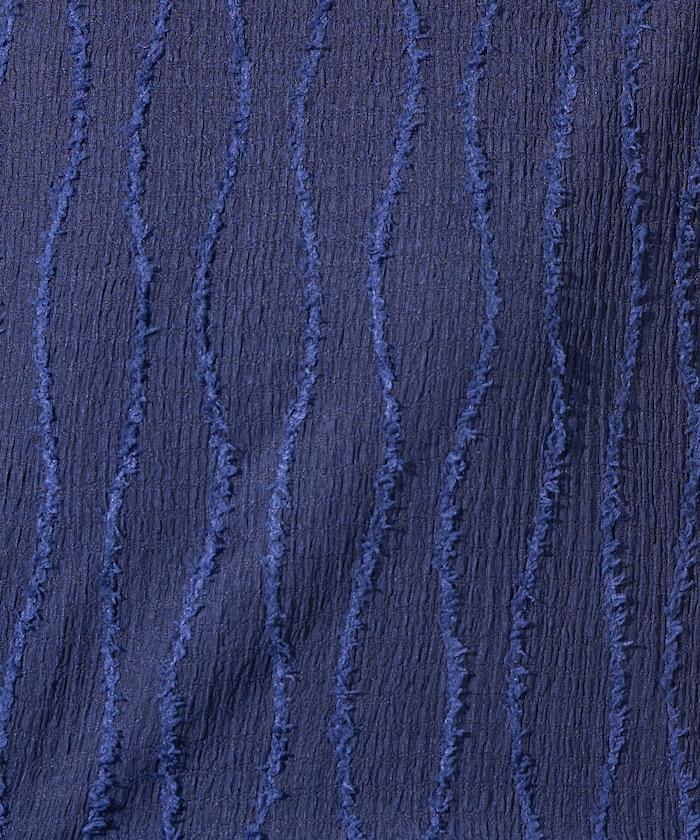 流蘇條紋提花短袖T恤