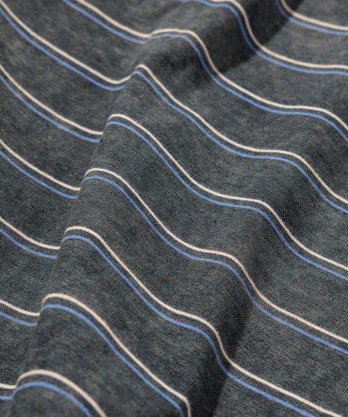 漸變印花 可反穿 圓領 條紋T恤