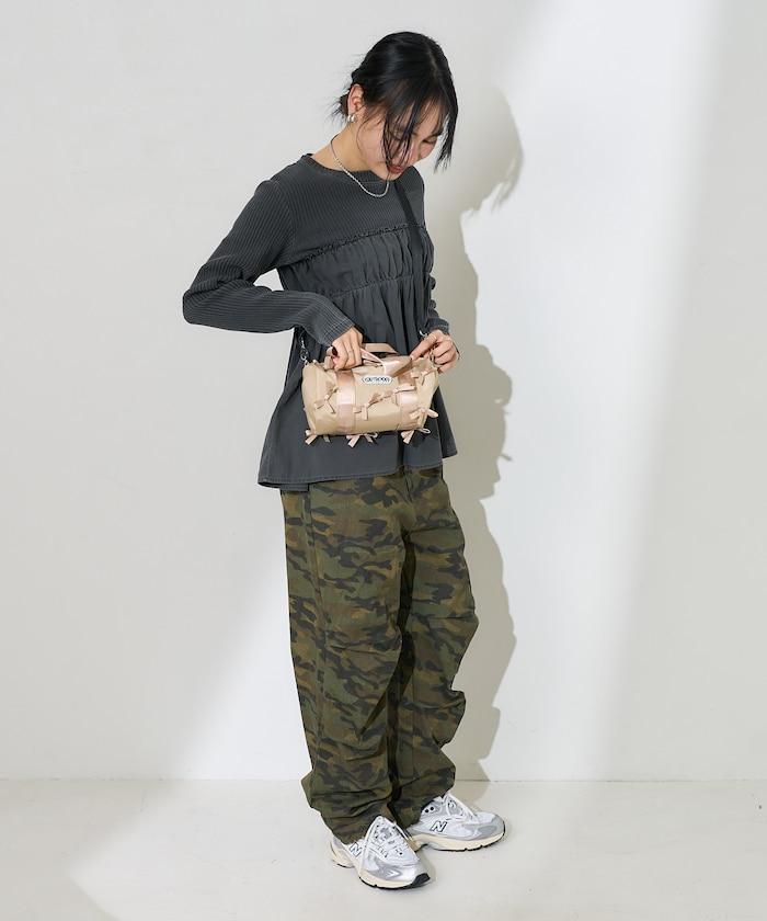 軍裝風連帽領顏料T-shirt