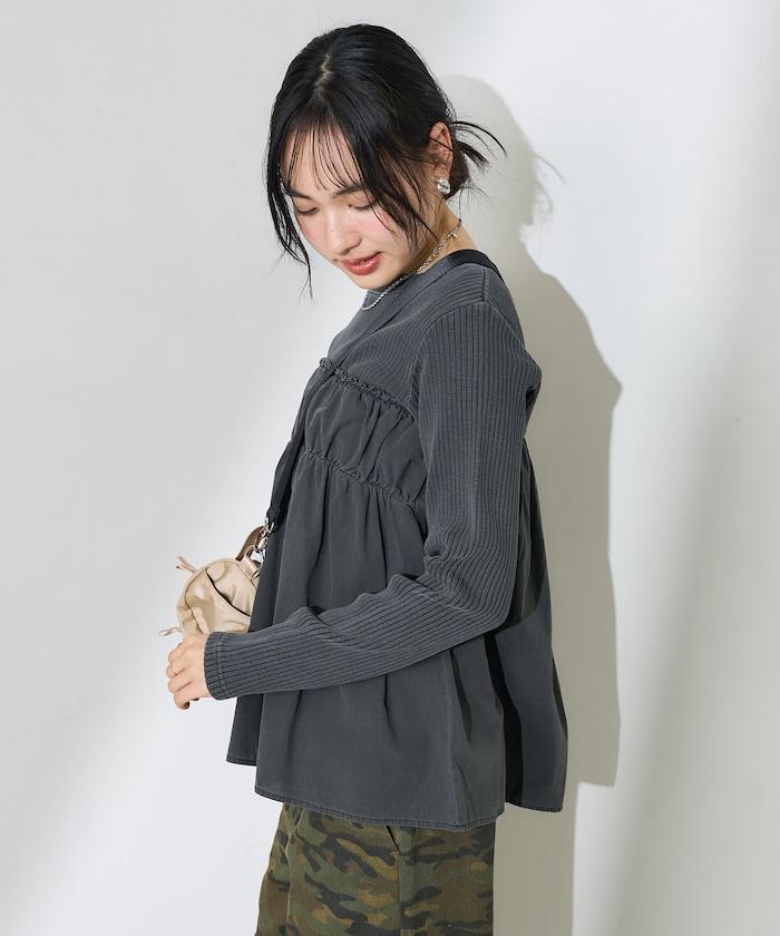 軍裝風連帽領顏料T-shirt