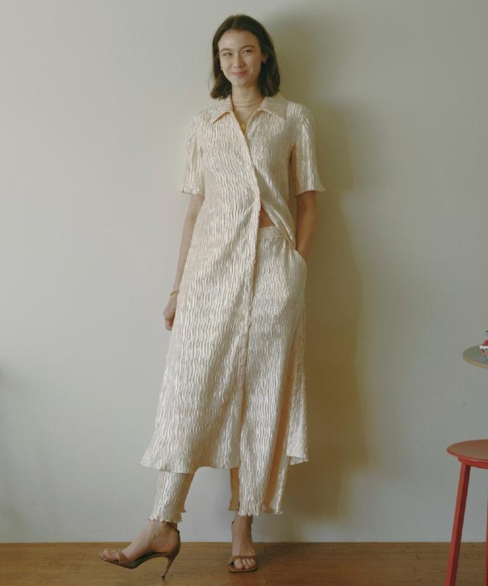褶皺襯衫連衣裙