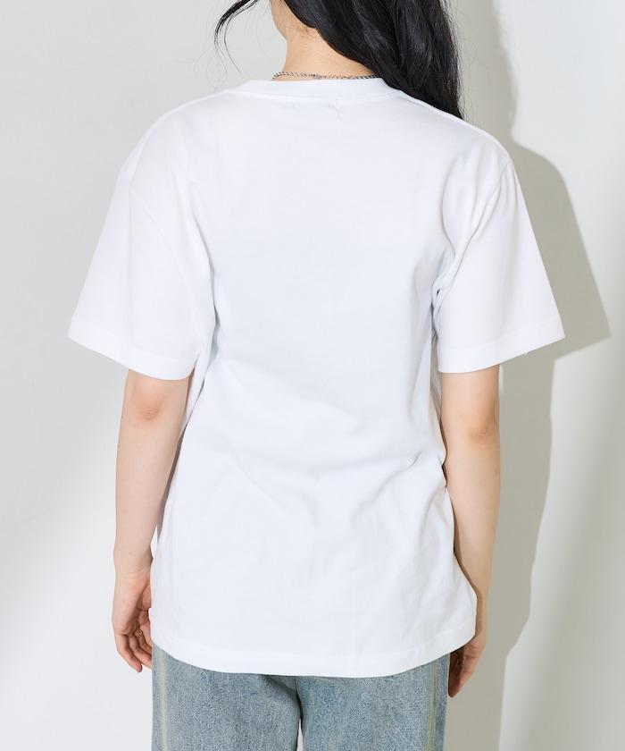 女孩子海灘照片印花T恤