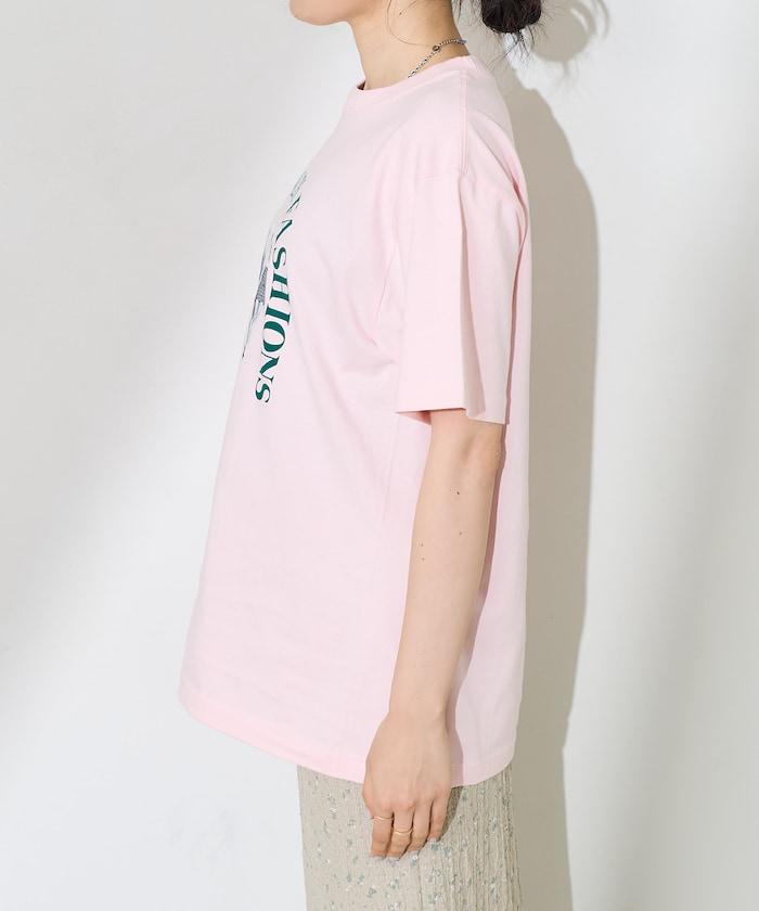 女孩子照片海灘拱形logo T恤