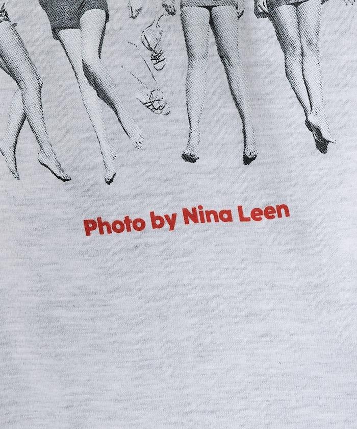 女孩子照片海灘拱形logo T恤