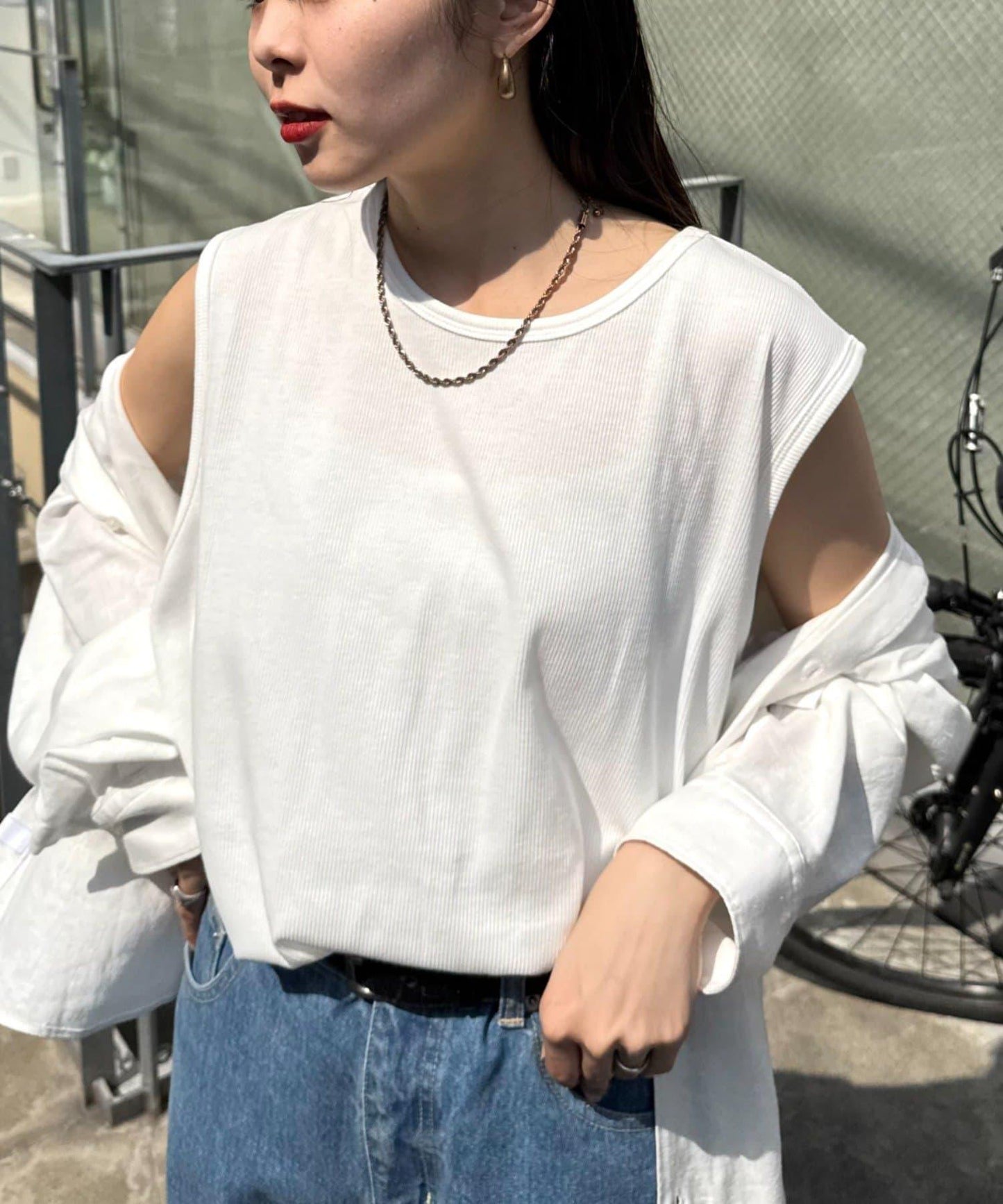 【男女通用】接觸冷感條紋無袖背心