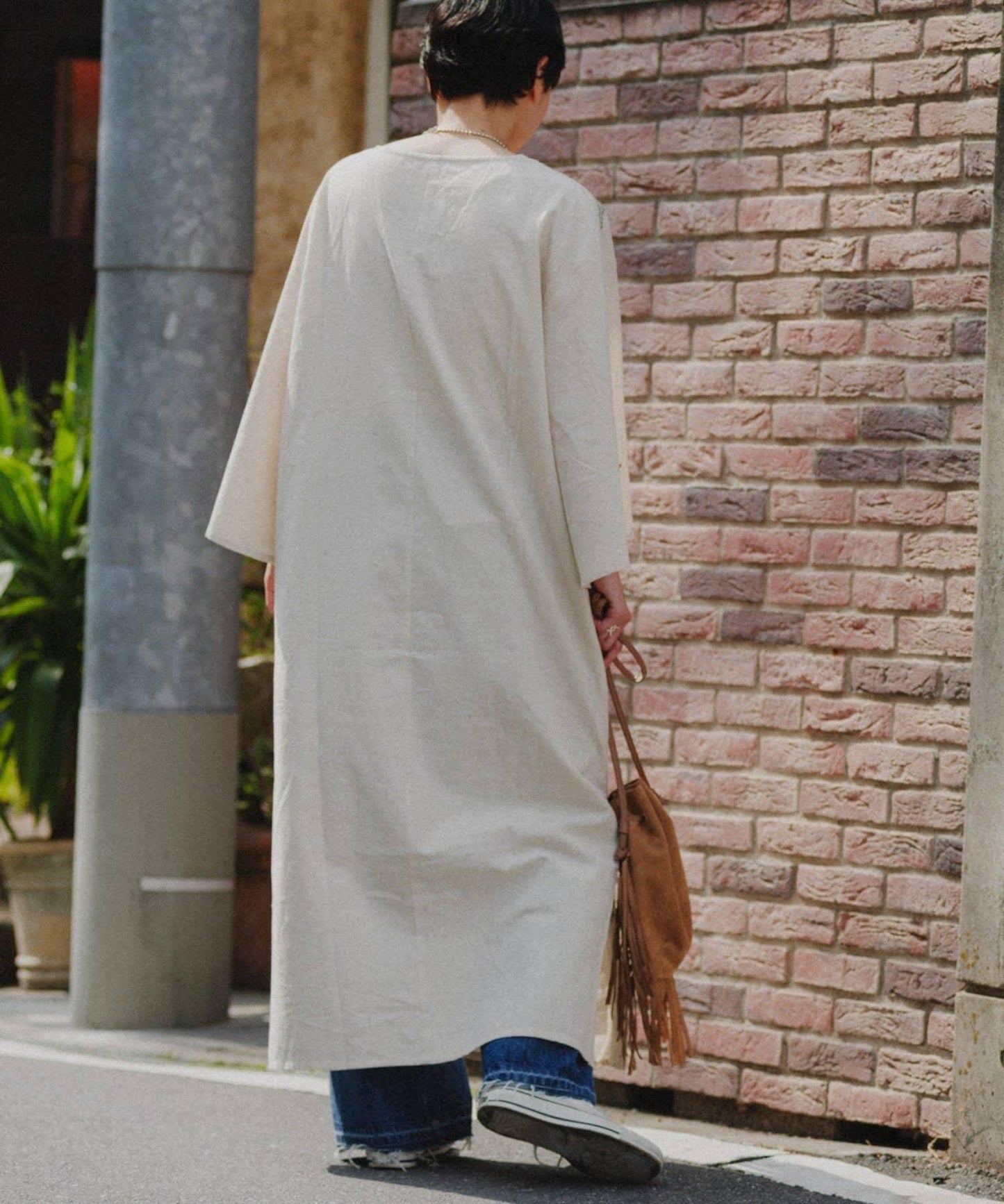 【aguni】刺繡I型連衣裙