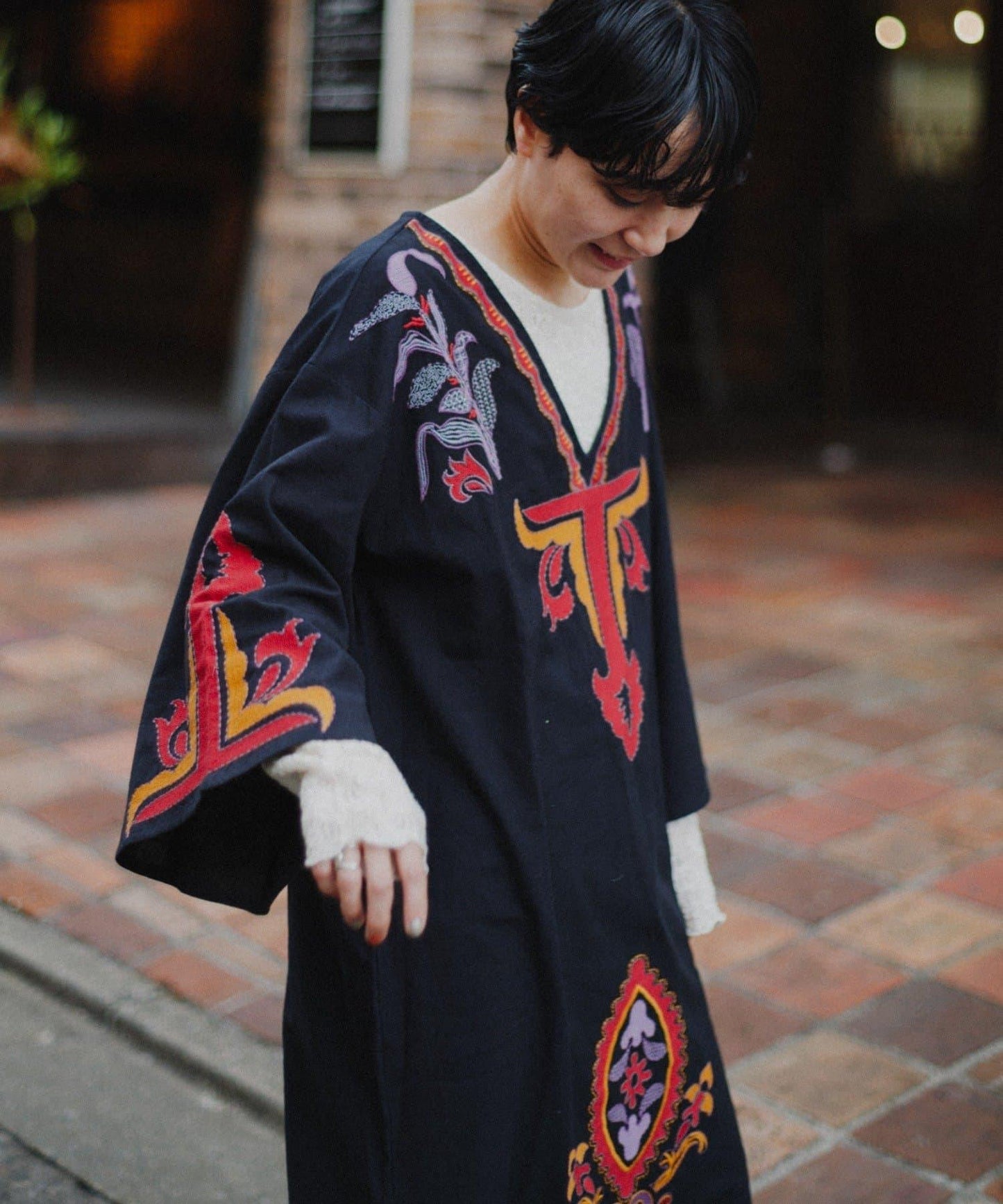 【aguni】刺繡I型連衣裙