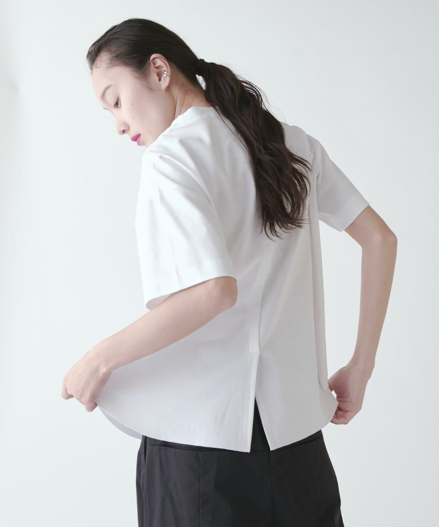 下襬拼接套頭衫