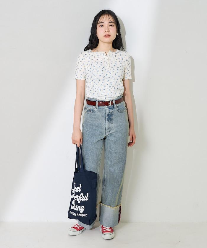 花紋針刺織物亨利T恤