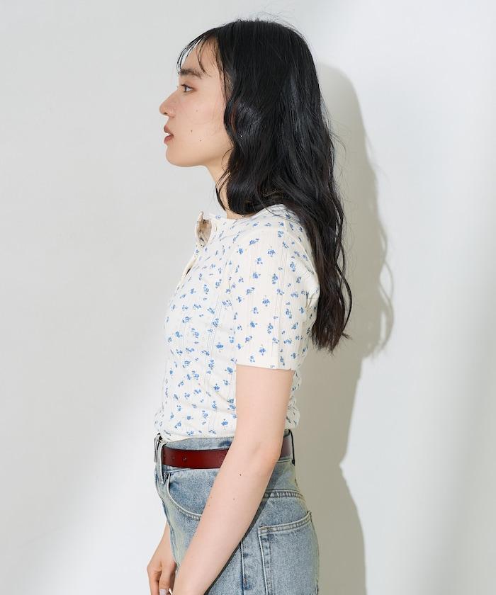 花紋針刺織物亨利T恤