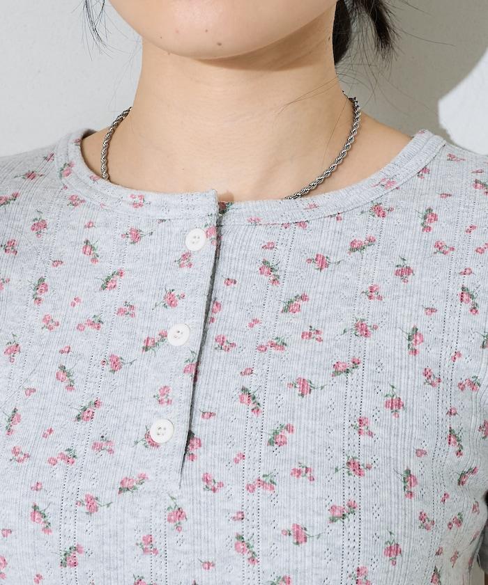 花紋針刺織物亨利T恤