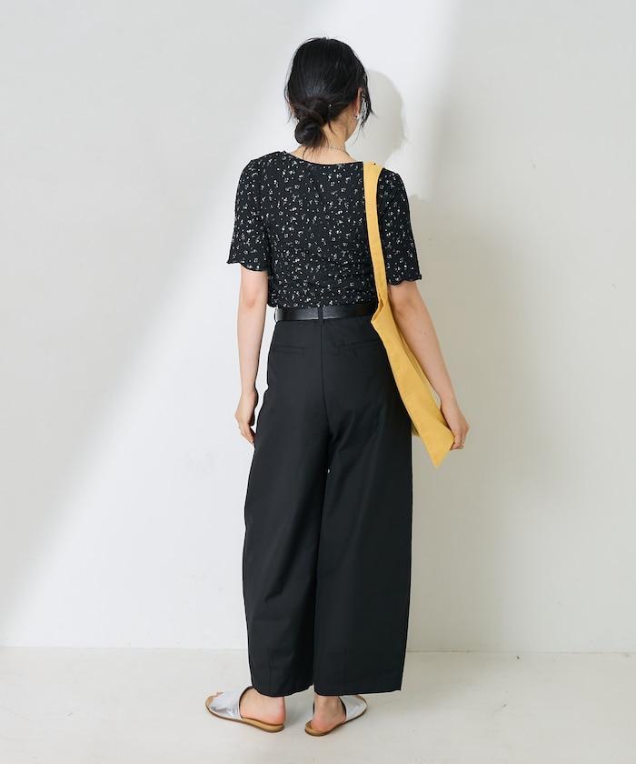 花紋 彈力 短袖上衣