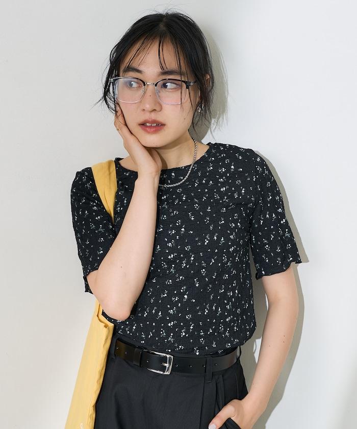 花紋 彈力 短袖上衣