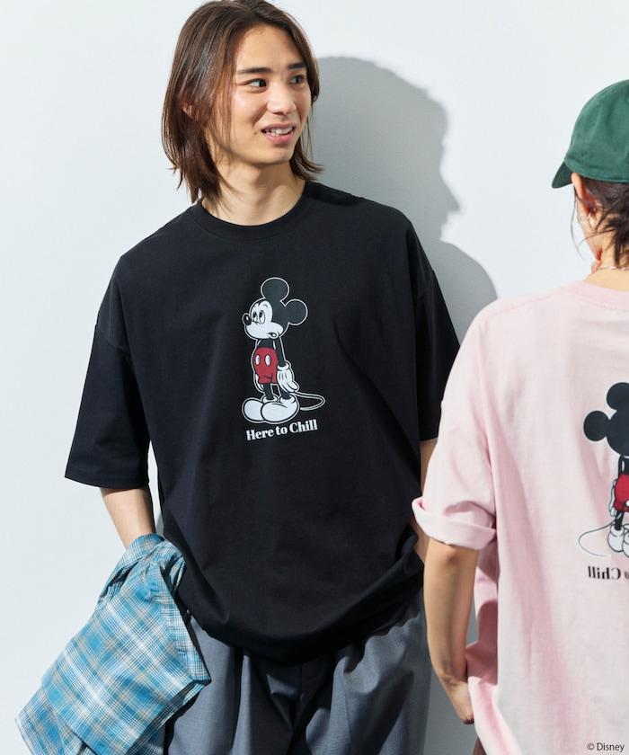 DISNEY 《迪士尼》/米奇老鼠/ 聯名 大號剪影 雙面印花T恤/Chill 【限定推出】