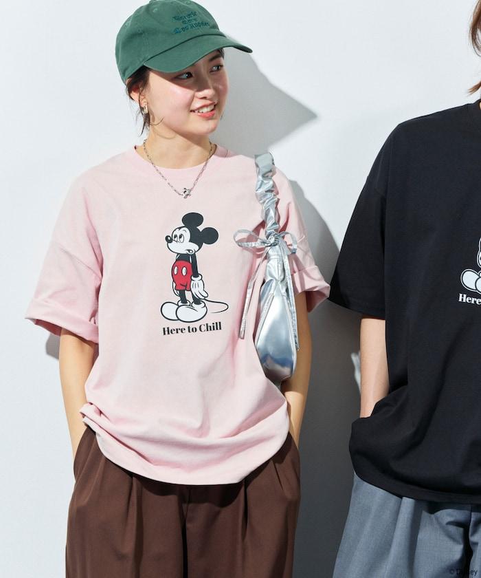 DISNEY 《迪士尼》/米奇老鼠/ 聯名 大號剪影 雙面印花T恤/Chill 【限定推出】