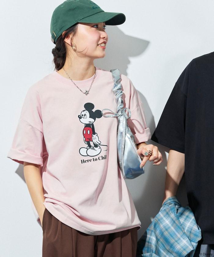 DISNEY 《迪士尼》/米奇老鼠/ 聯名 大號剪影 雙面印花T恤/Chill 【限定推出】